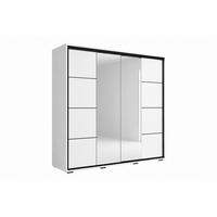 SCHIEBETÜRENSCHRANK mit Spiegel A3 - Weiß - Weiß, Holzwerkstoff (230/245/62cm) - BM-Möbel