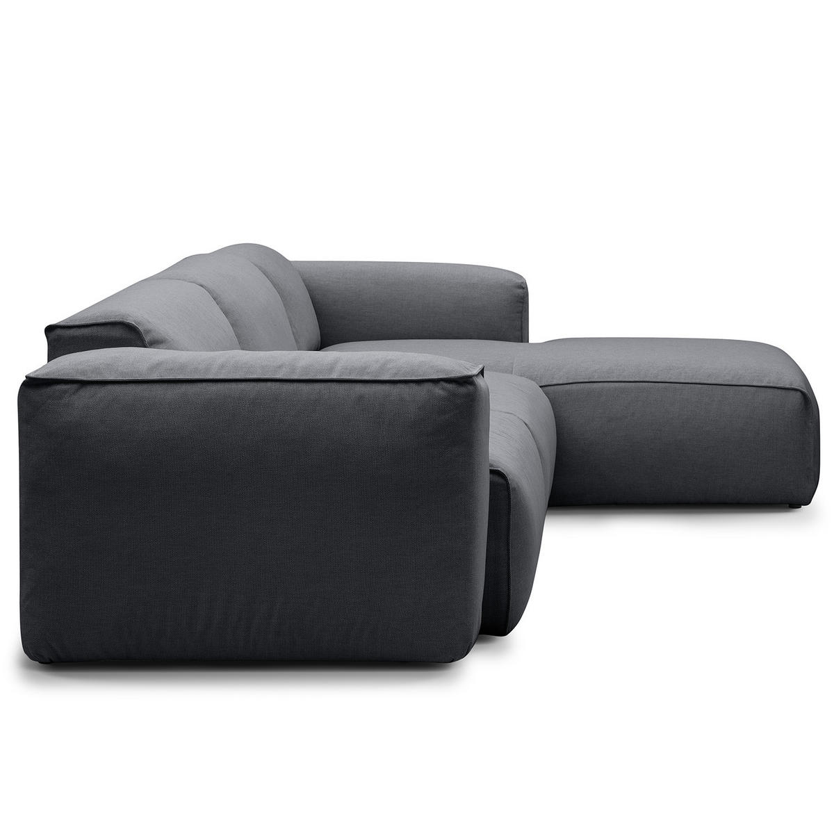 3-SITZER ECKSOFA mit Longchair - Schwarz/Grau, Kunststoff/Textil (284/173cm) - home24