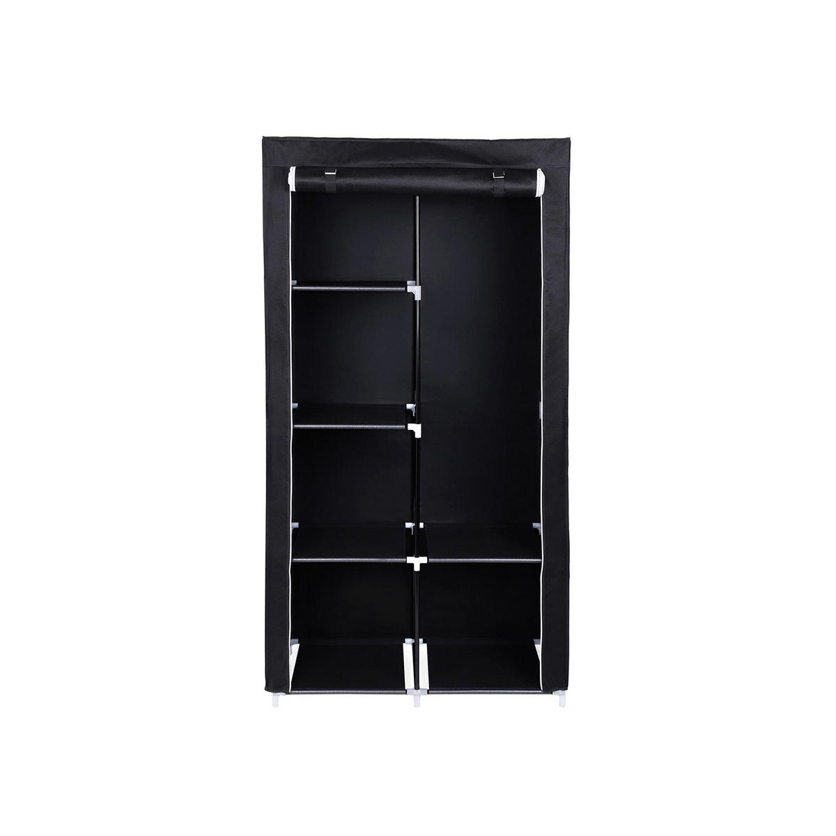 STOFFSCHRANK KLEIDERSCHRANK - Schwarz, Textil (45/88cm) - Hansiro