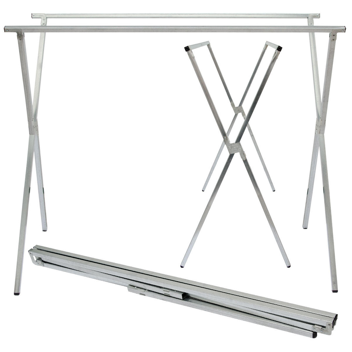 KLEIDERSTÄNDER mit 2 Aufhängestangen, 150/150/130 cm, Silber - Grau, Metall (67/130/150cm) - eyepower