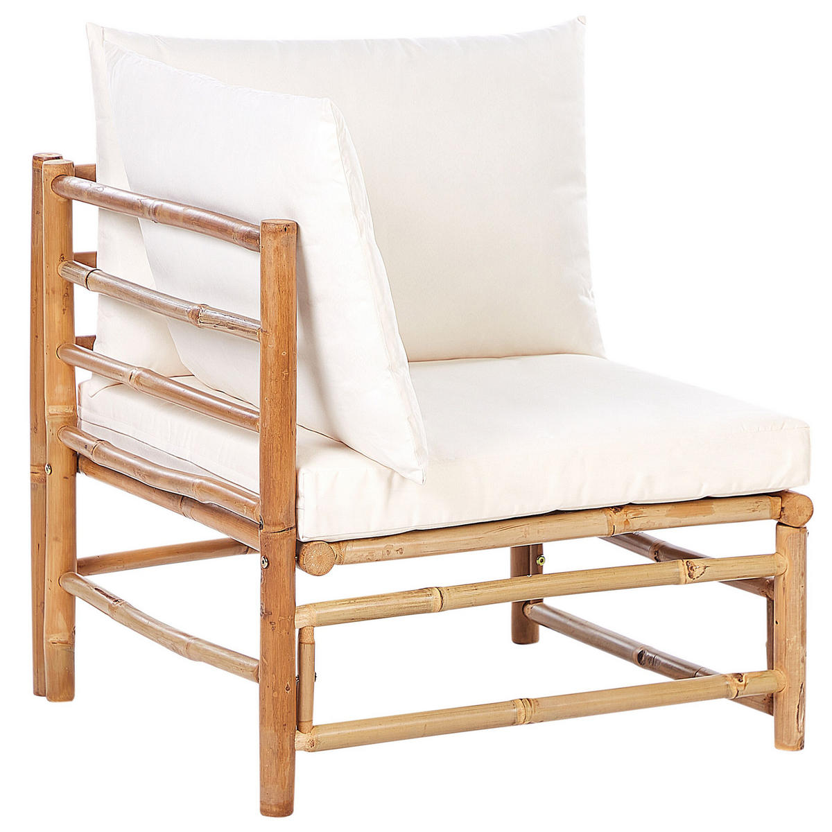 GARTENSTUHL Holz Cremeweiß Cerreto - Hellbraun/Weiß, Holz (67/80/67cm) - Beliani