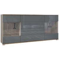 SIDEBOARD Bari Grau Hochglanz - Grau, Holzwerkstoff (166.5/75.5/35cm) - Vladon