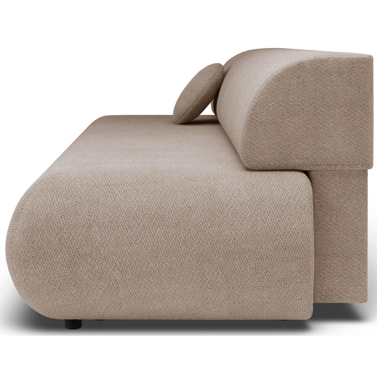 3-SITZER SCHLAFSOFA Beige Chenille - Beige/Schwarz, Kunststoff/Textil (214/74/100cm) - Selsey