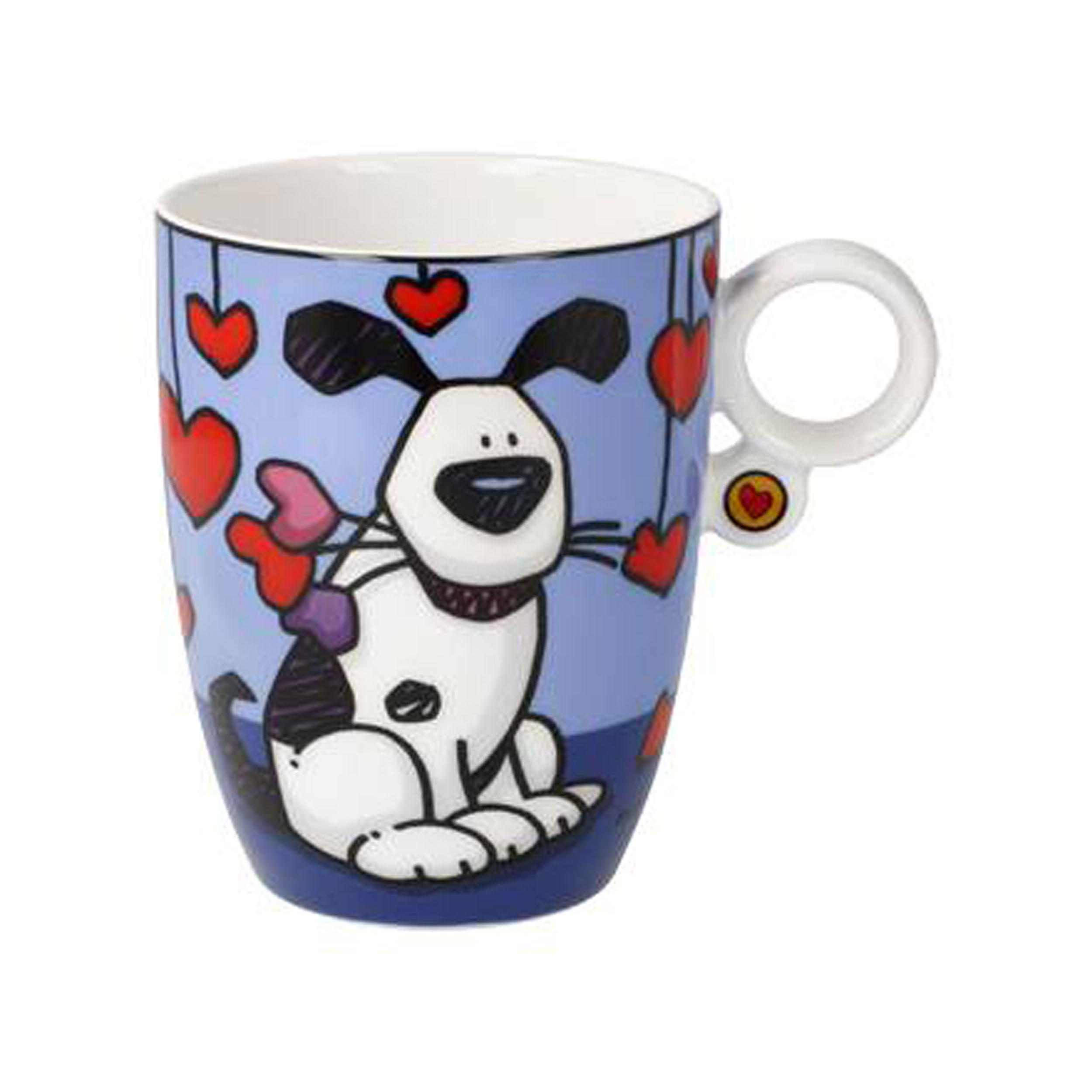 KÜNSTLERTASSE Ed Heck - Love Dog, Fine Bone China - Multicolor, Keramik (0.4L) - Goebel