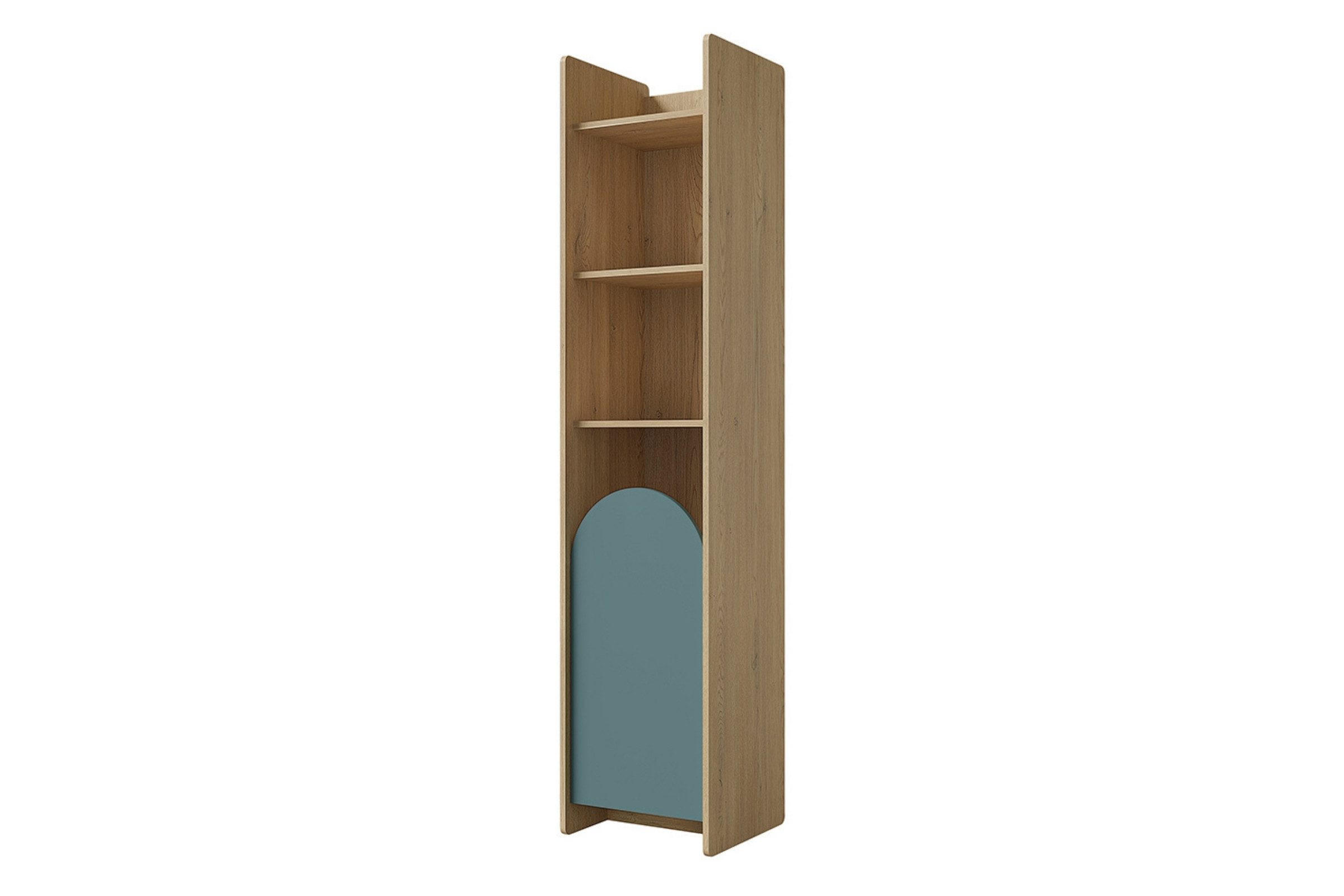 KINDERREGAL LEXO 03 43/198/40 cm in Eiche Cremona/Macadamia/Meeresblau (rechts) - Blau/Eichefarben, Holzwerkstoff (43/198/40cm) - Deine Möbel 24