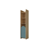 KINDERREGAL LEXO 03 43/198/40 cm in Eiche Cremona/Macadamia/Meeresblau (rechts) - Blau/Eichefarben, Holzwerkstoff (43/198/40cm) - Deine Möbel 24
