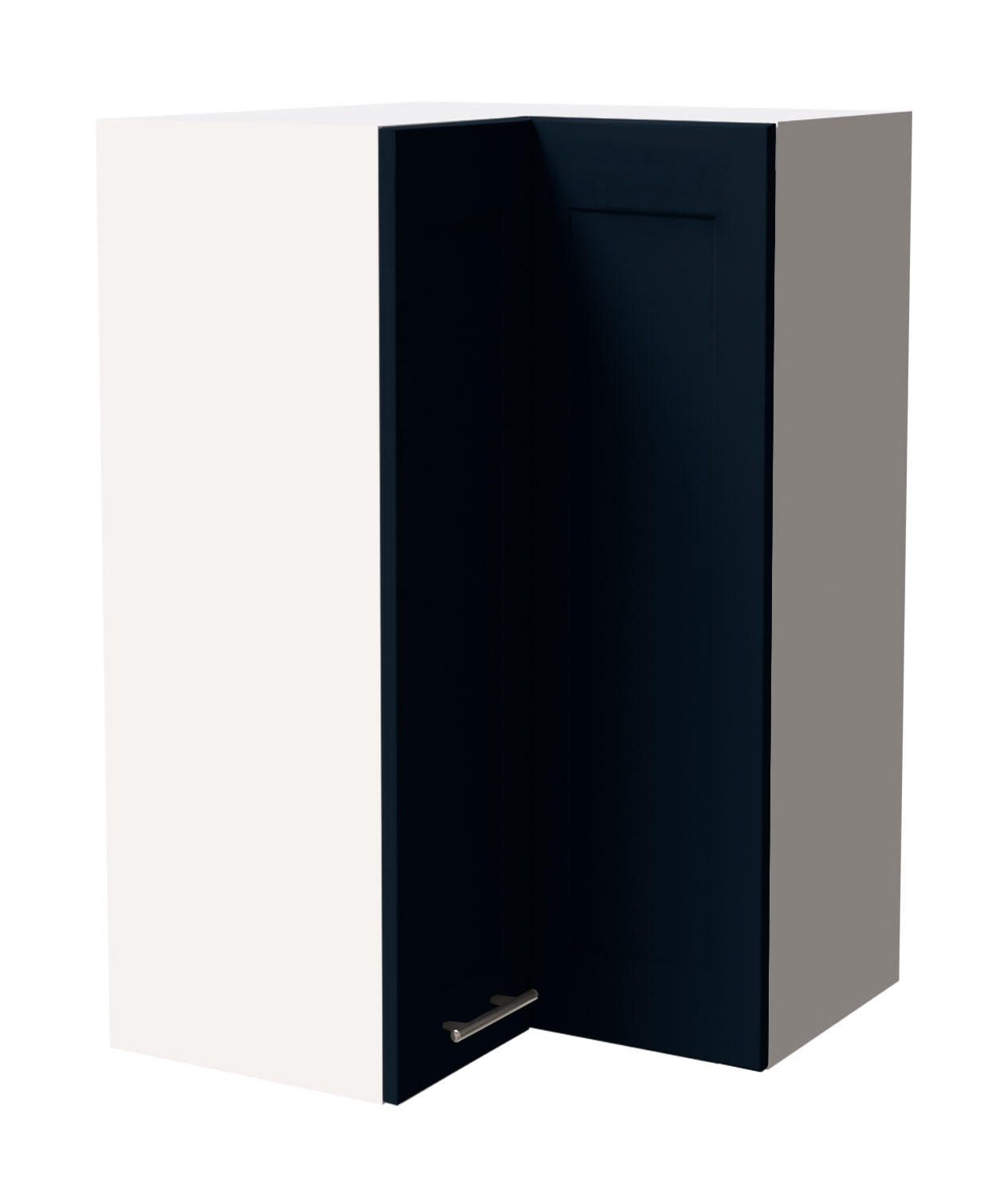 ECKHÄNGESCHRANK Oslo W14/60 Weiß / Indigo Matt 60 / 60 / 96cm - Weiß/Dunkelblau, Holz/Holzwerkstoff (60/96/60cm) - Feldmann-Wohnen