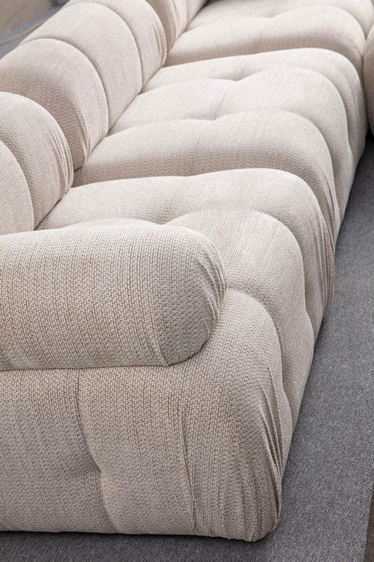 ECKSOFA inklusive Hocker - Beige/Creme, Holz/Kunststoff (290/160cm) - myHomelando