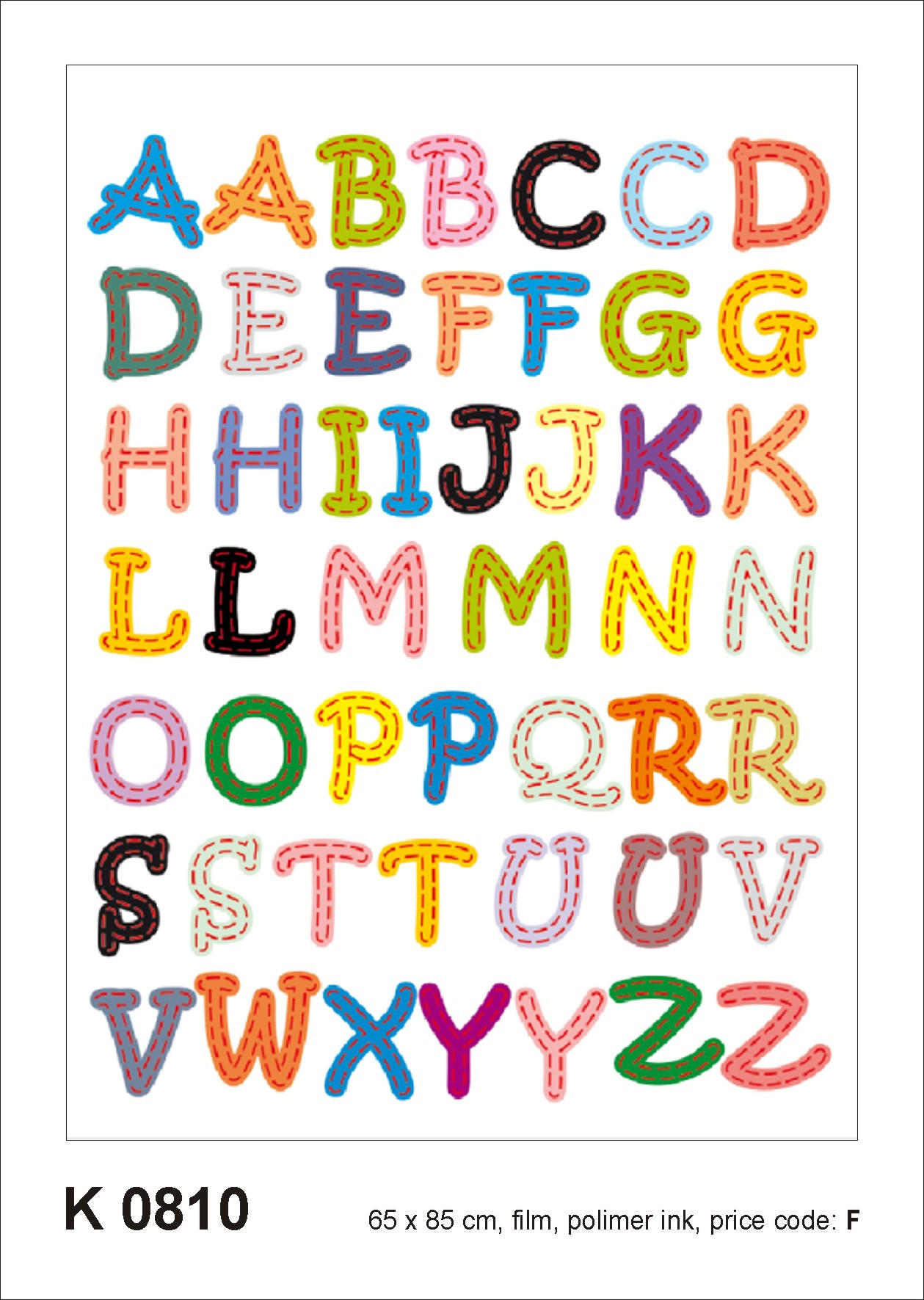 WANDTATTOO Alphabet 65 x 85 cm - Multicolor, Papier (85/65/65cm) - Sanders & Sanders