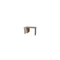 SCHREIBTISCH PEARL mit Schubladen/ Eiche dekor und schwarzes Metall - Schwarz/Sonoma Eiche, Holzwerkstoff/Metall (120/60/76cm) - Weber Industries