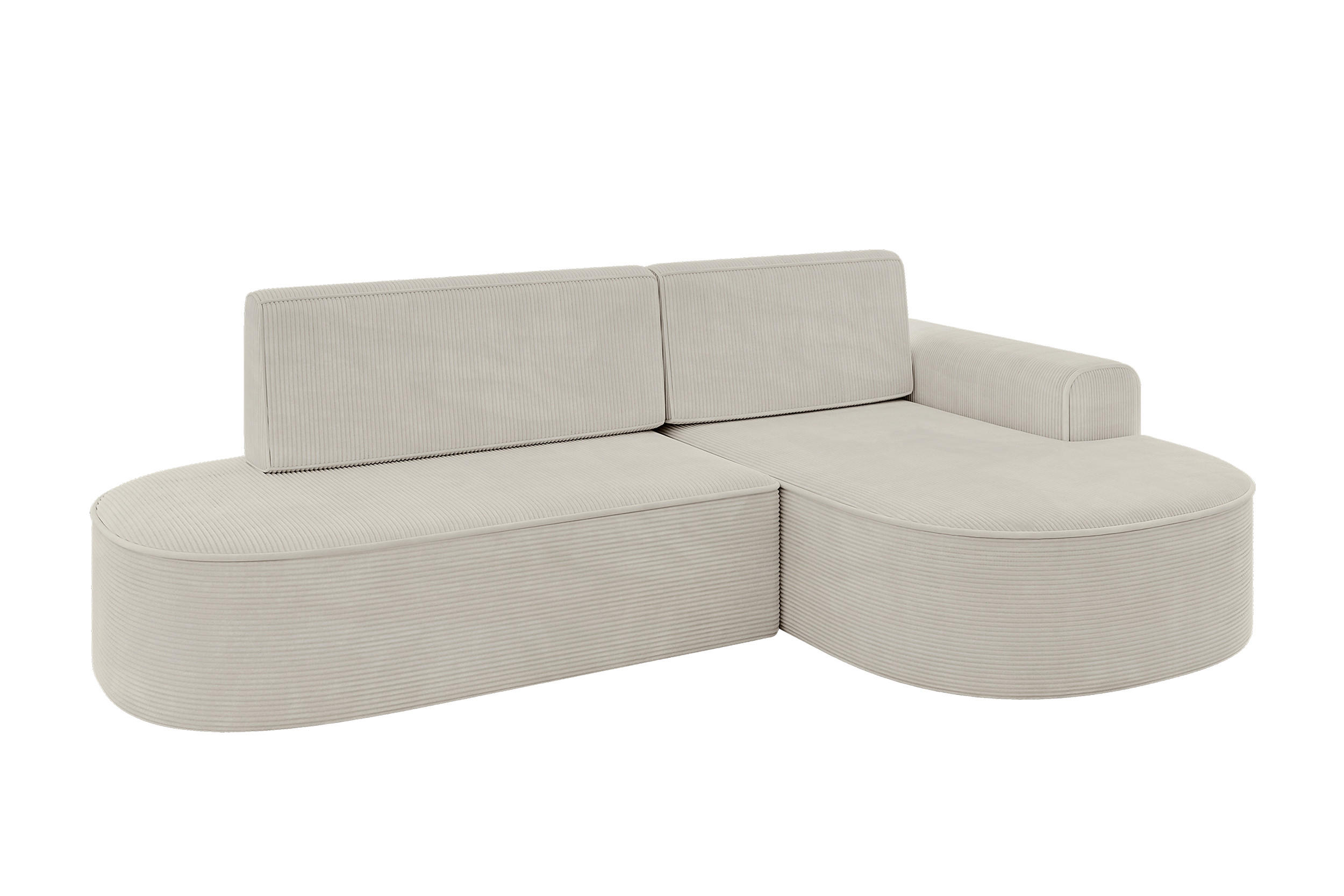 ECKSOFA mit Schlaffunktion und Bettkasten Ottomane Rechts MARI-L1-S - 283x167x85 cm Beige Cord - Schwarz/Cappuccino, Holzwerkstoff/Kunststoff (167/283cm) - ALTDECOR