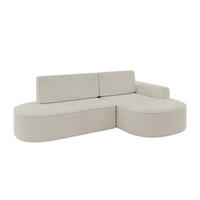 ECKSOFA mit Schlaffunktion und Bettkasten Ottomane Rechts MARI-L1-S - 283x167x85 cm Beige Cord - Schwarz/Cappuccino, Holzwerkstoff/Kunststoff (167/283cm) - ALTDECOR