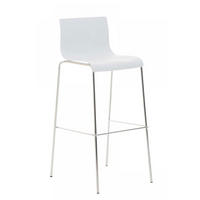 BARHOCKER Kunststoff Weiß - Chromfarben/Weiß, Kunststoff/Metall (43/100/48cm) - CLP