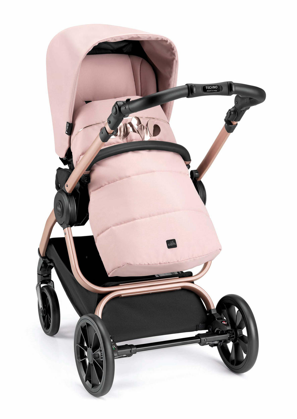 KOMBI-KINDERWAGEN Techno Babila 2in1, klappbar - Roségold/Rosa, Kunststoff (53/93/111cm) - Cam il Mondo del Bambino S.p.A.