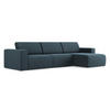 ECKSOFA Links Strukturstoff Stoff Blau - Blau/Pink, Kunststoff/Textil (314/167cm) - Makamii