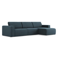 ECKSOFA Links Strukturstoff Stoff Blau - Blau/Pink, Kunststoff/Textil (314/167cm) - Makamii