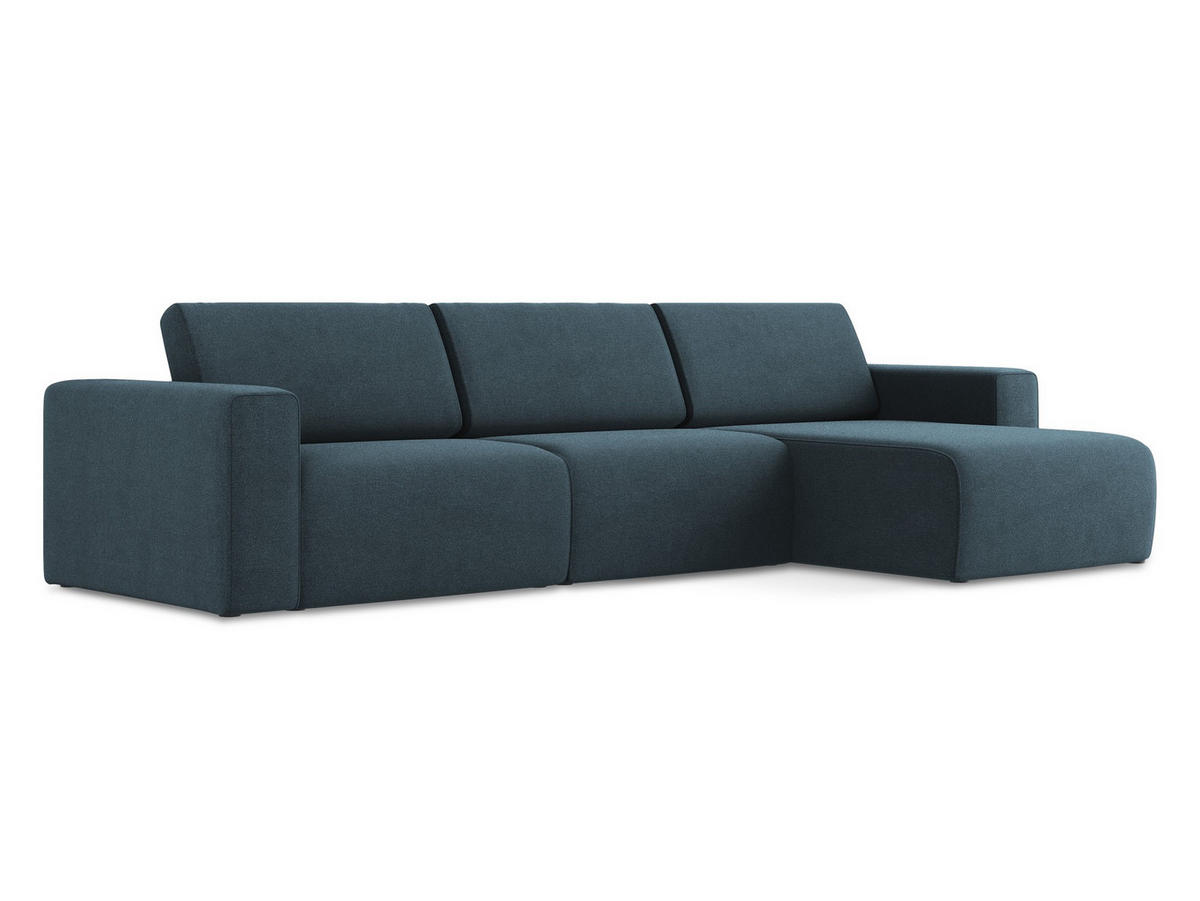 ECKSOFA Links Strukturstoff Stoff Blau - Blau/Pink, Kunststoff/Textil (314/167cm) - Makamii