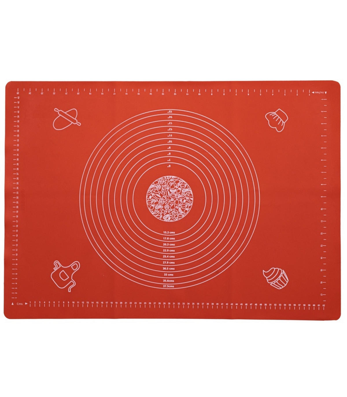 BACKMATTE - Silikon - 70 x 50 cm - Rot, Kunststoff (50/70cm)