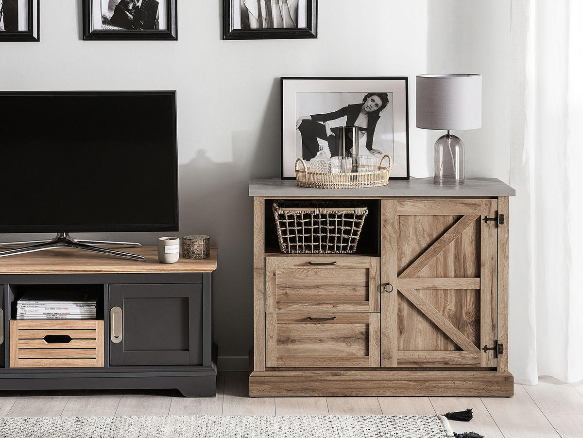 SIDEBOARD Světle hnědý Toronto - hnědá, kompozitní dřevo (101/79/40cm) - Beliani