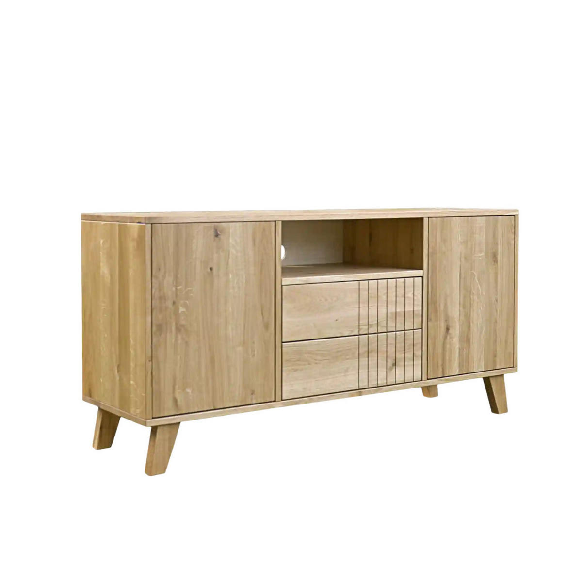 TV-SCHRANK aus Massivholz NESS - Eichefarben, Holz (150/75/40cm) - Rawood Furniture