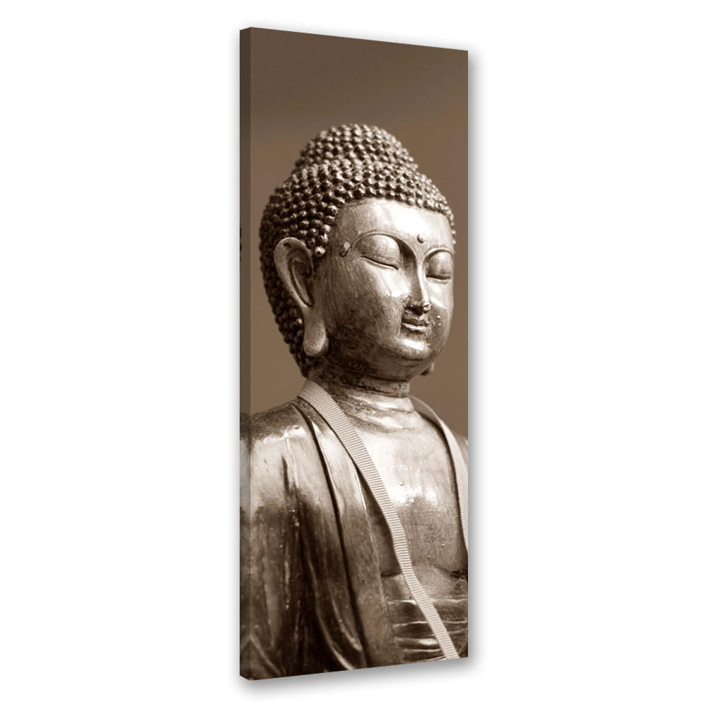 WANDBILD orientalische buddha statue - Braun, Textil (30/90cm) - Feeby