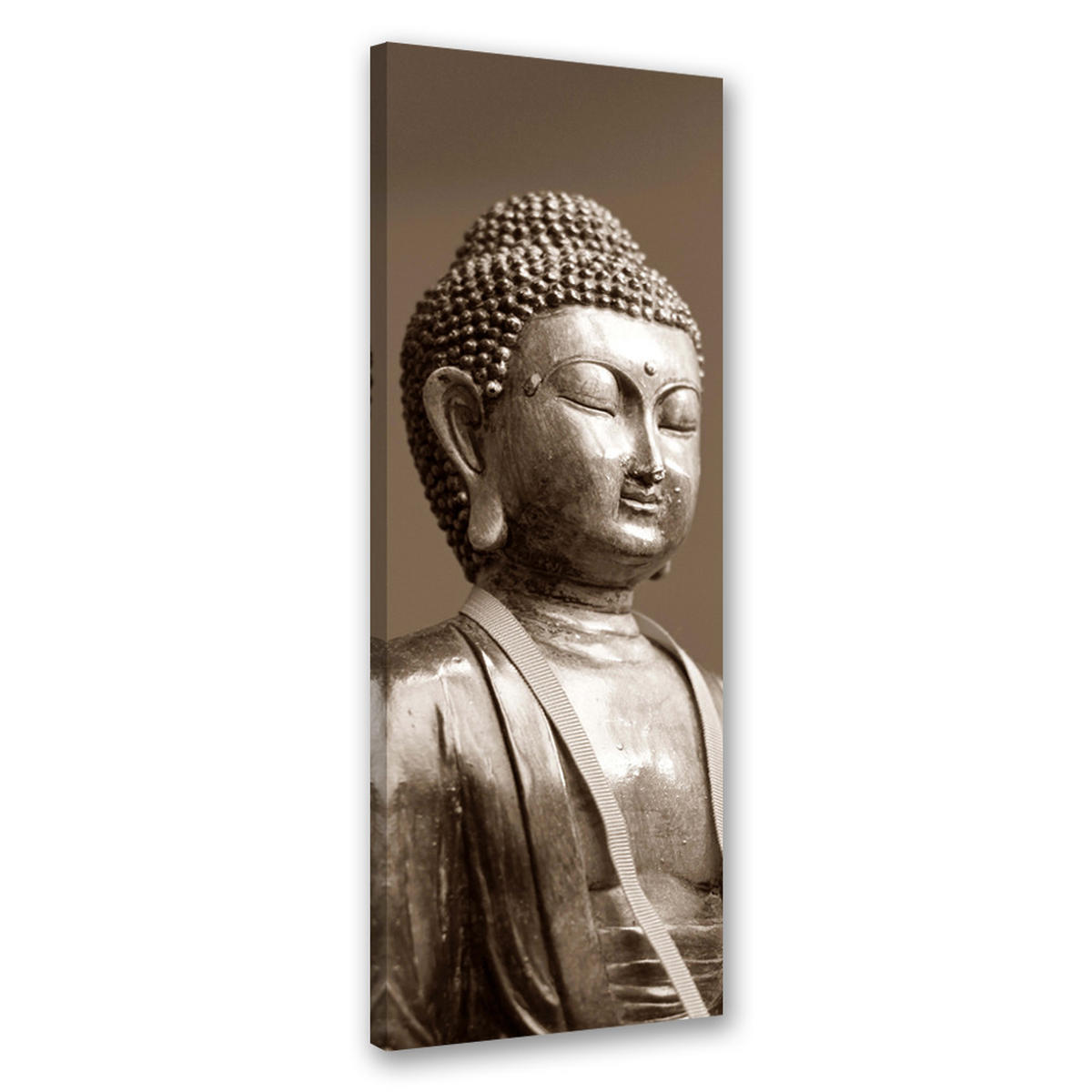WANDBILD orientalische buddha statue - Braun, Textil (30/90cm) - Feeby