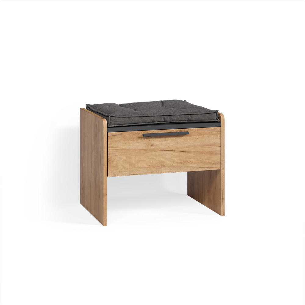ESSZIMMERBANK Tiberio Sandeiche 53.5 x 41.1 cm mit 1 Schublade - Sonoma Eiche, Holzwerkstoff (53.5/45.5/41.1cm) - Livinity®