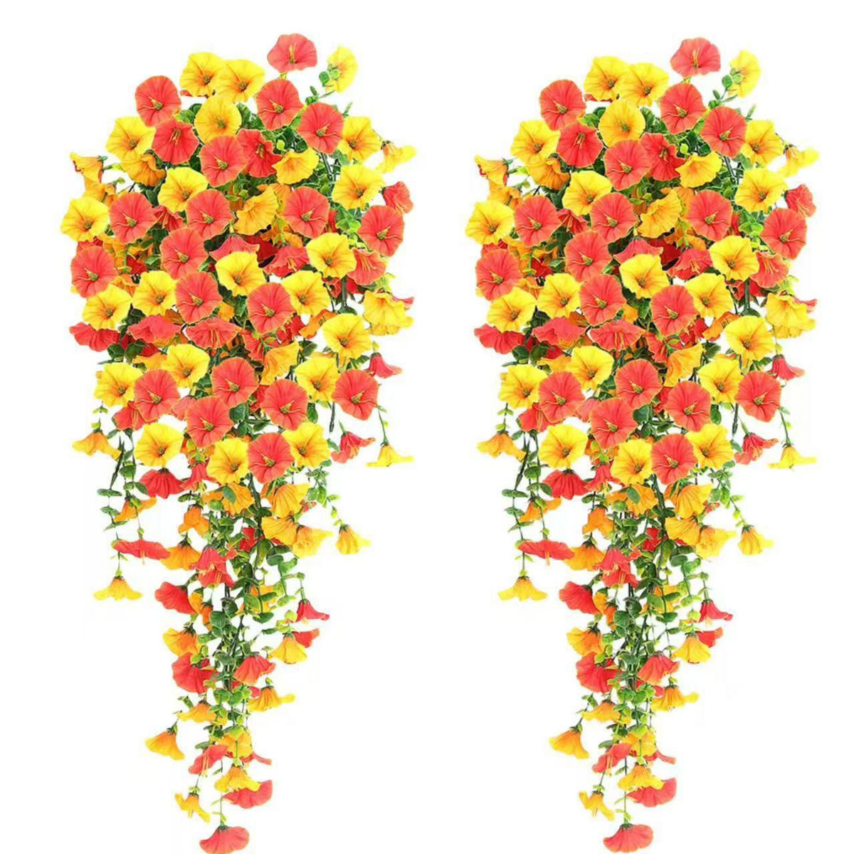 KUNSTBLUME 2 Stück Kunstblumen Veilchen Hängend - Dunkelorange, Kunststoff (75cm) - Kaket