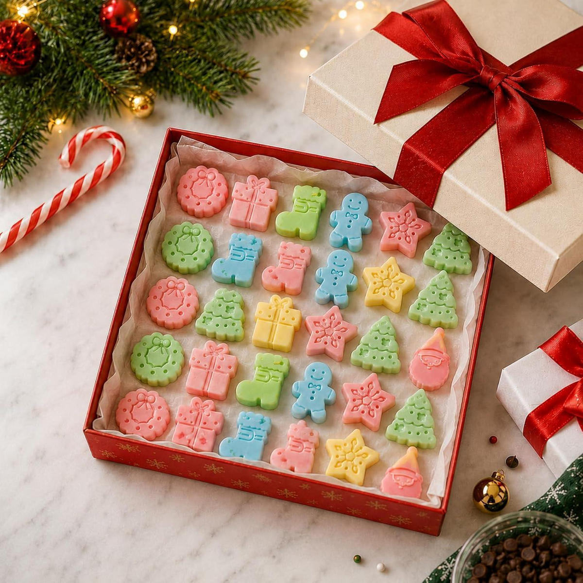 WEIHNACHTS-SILIKONFORM 1 Packung mit 21 Mulden - Rosa, Kunststoff