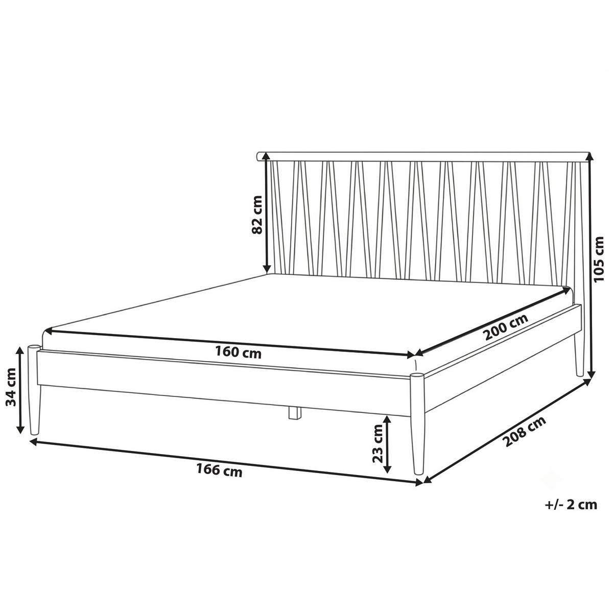 PAT cu somieră 160/200 lemn de pin maro deschis Urdos - maro deschis, lemn (160/200cm) - Beliani
