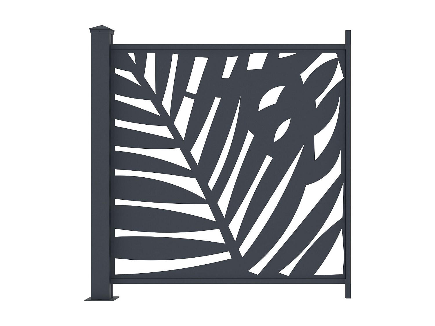 ZAUN - 102.5cm x 7.6cm - Aluminium - anthrazitgrau - TOGIRO - Anthrazit, Metall (102.5/100cm) - Vente-Unique