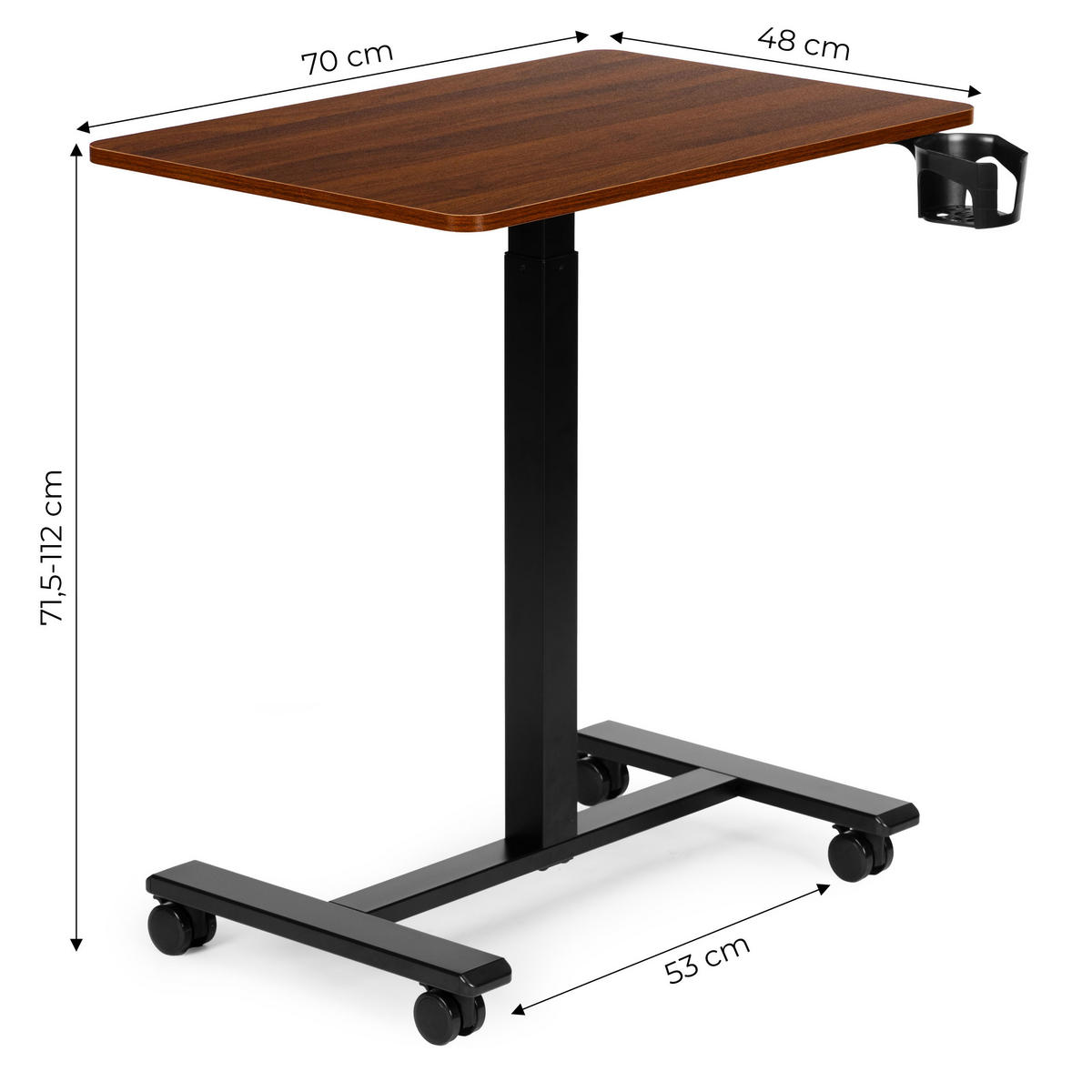 SCHREIBTISCH MILO Holzoptik - Schwarz - Braun, Holzwerkstoff (48/70/71.5cm) - Mat-Haus