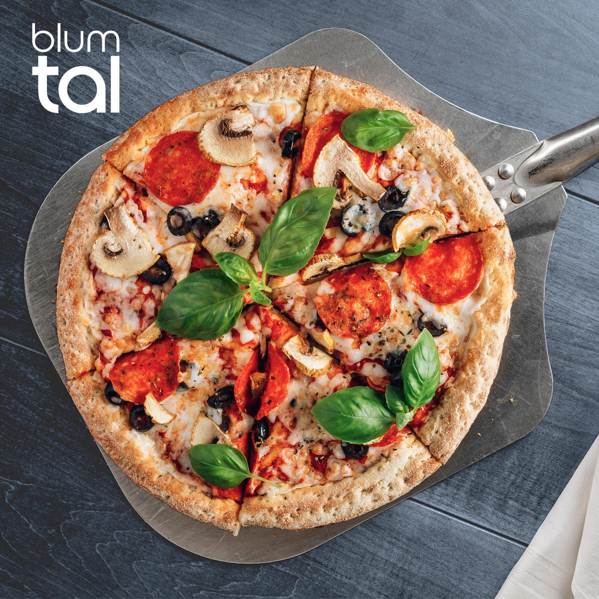 PIZZASCHIEBER Soeren 61 cm, kurz - Edelstahlfarben, Holz/Metall (30.5/1/30.5cm) - Blumtal