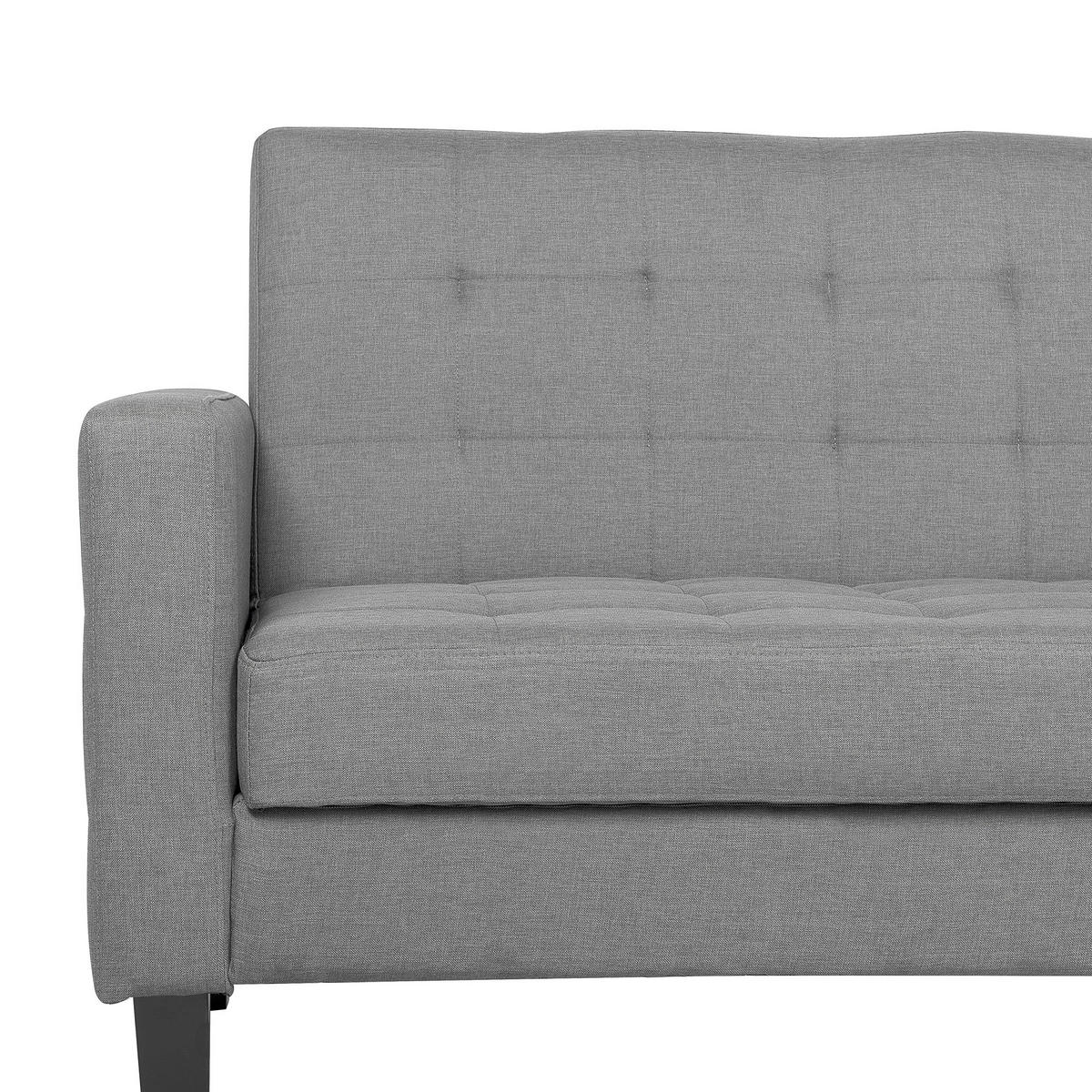 3-SITZER-SCHLAFSOFA Polsterbezug Hellgrau Vehkoo - Hellgrau, Textil (200/86/77cm) - Beliani