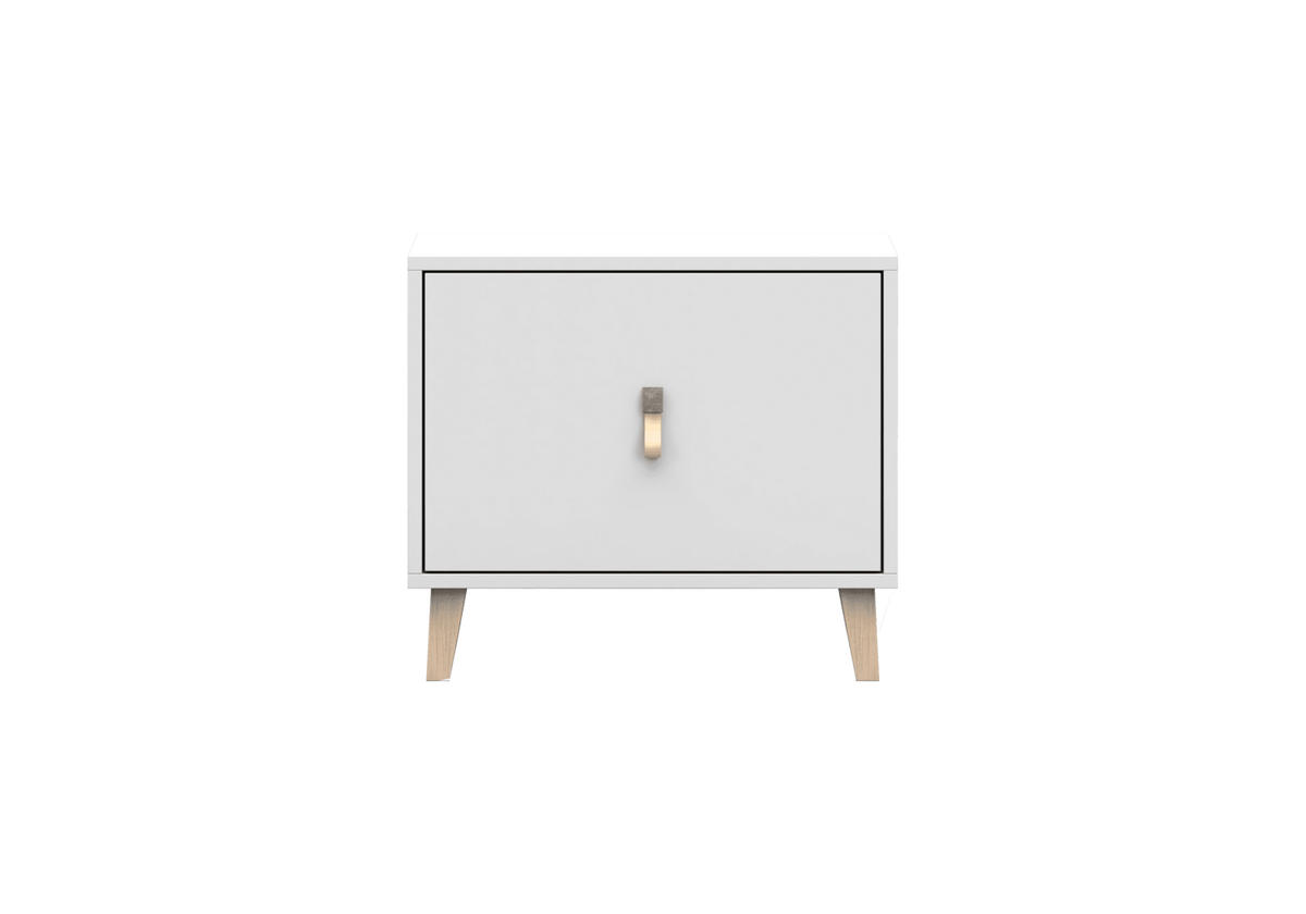 NACHTISCH - FAGO - Weiß, Holzwerkstoff (54/47/45cm) - Möblo