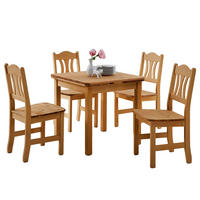 ESSGRUPPE - 5-teilig - Kiefer massiv - Kieferfarben, Holz (77/77/74cm) - home24
