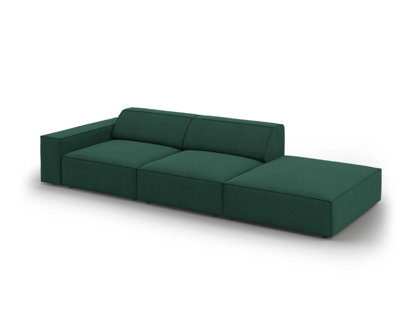 SOFA Jodie aus strukturiertem Stoff grün 3 Sitzplätze - Grün, Textil (102/70/262cm) - Micadoni