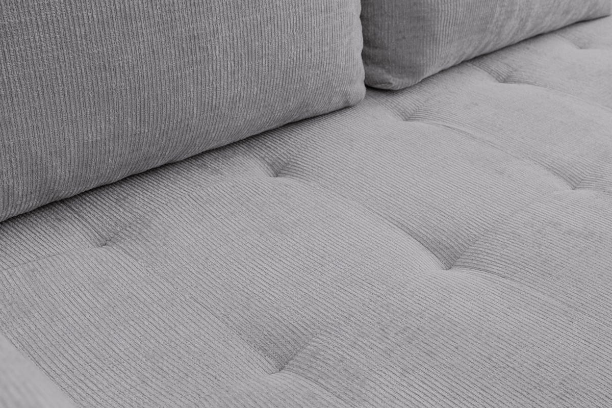 ECKSOFA Lucky in L-Form mit Schlaffunktion und Bettkasten, Farbe: Grau, Strukturstoff, Ottomane Links oder Rechts - Grau, Textil (275/160cm) - VENASI MÖBEL