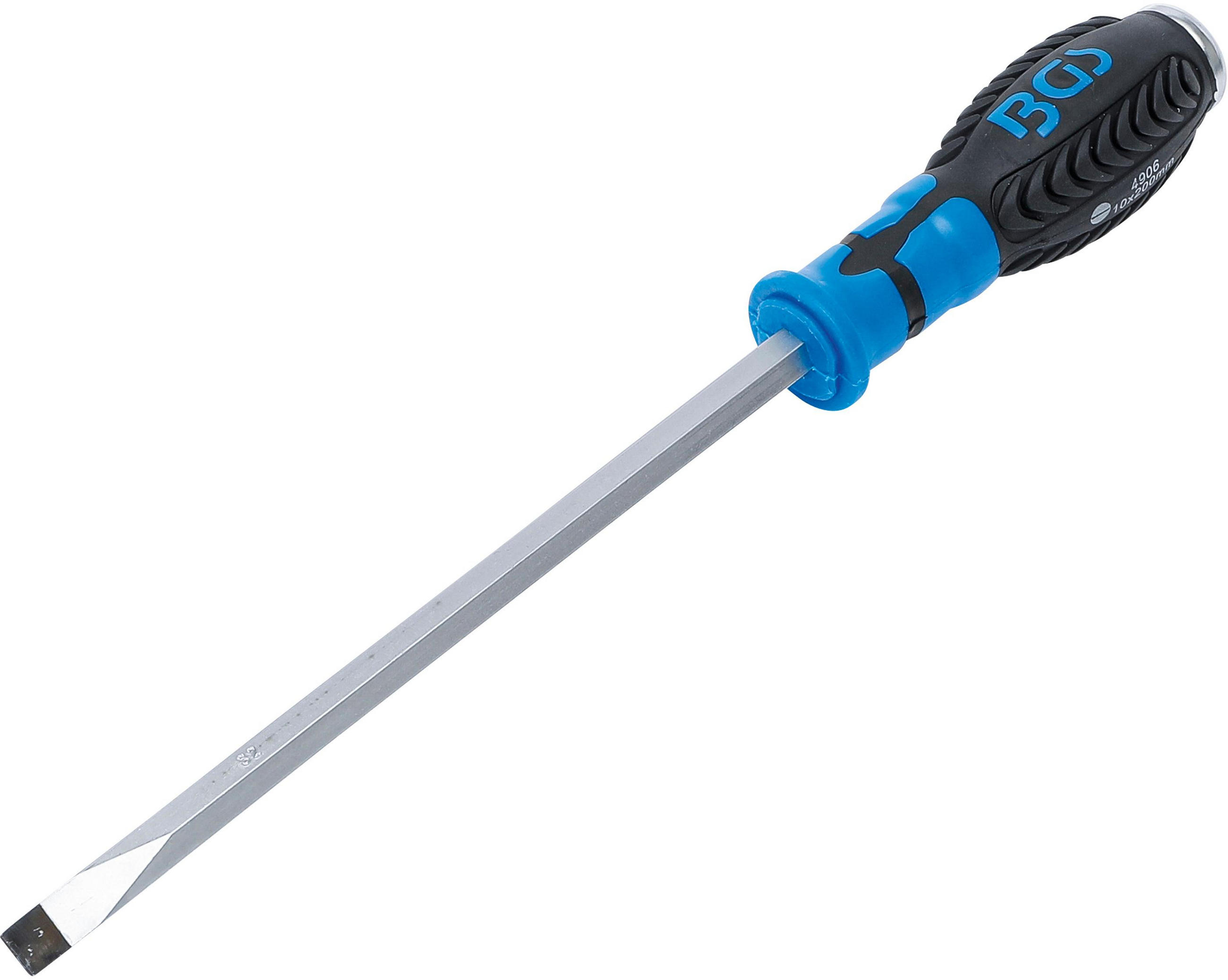 SCHRAUBENDREHER | SCHLITZ 10 MM | KLINGENLÄNGE 200 MM - Multicolor, Kunststoff/Metall (1/1cm) - BGS technic
