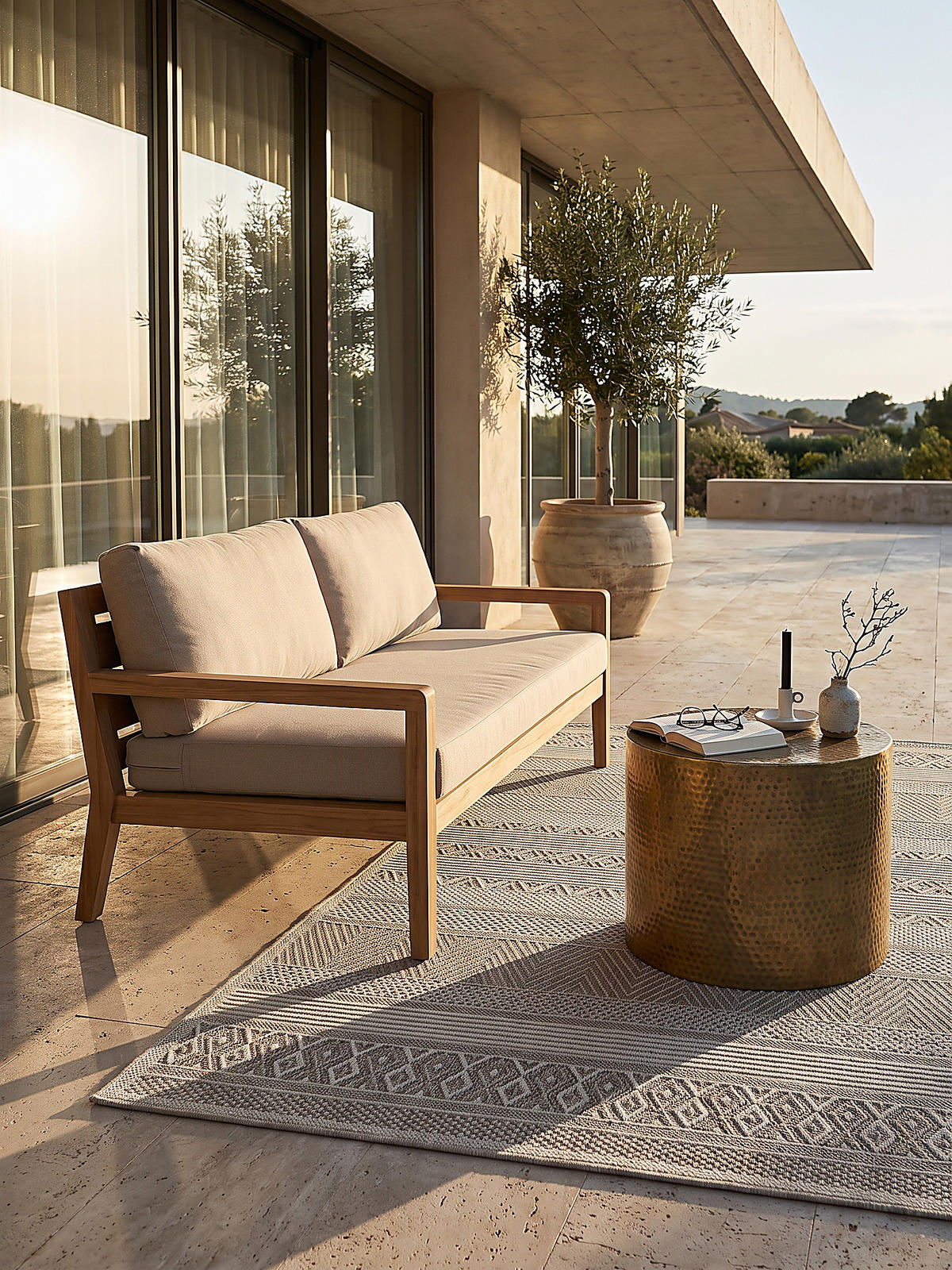TEPPICH Flachgewebe ESERA Gestreift Polypropylen Beige 140 x 200 cm - Beige, Textil (140/200cm) - KADIMA DESIGN