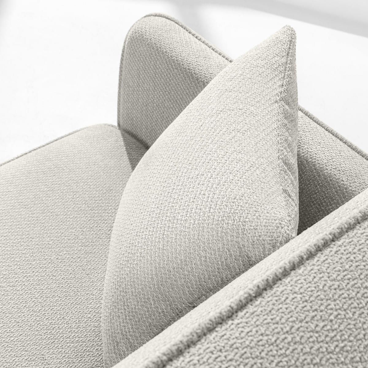 EINZELSOFA LIRIS, 3 Personen, Creme - Creme, Holz/Holzwerkstoff (208/91/98cm) - KONSIMO®