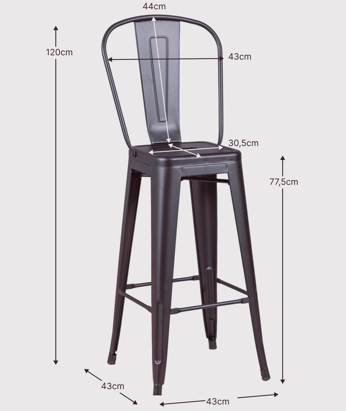 HOCKER Metall Schwarz - Schwarz, Metall (43/120/43cm) - Nest Dream