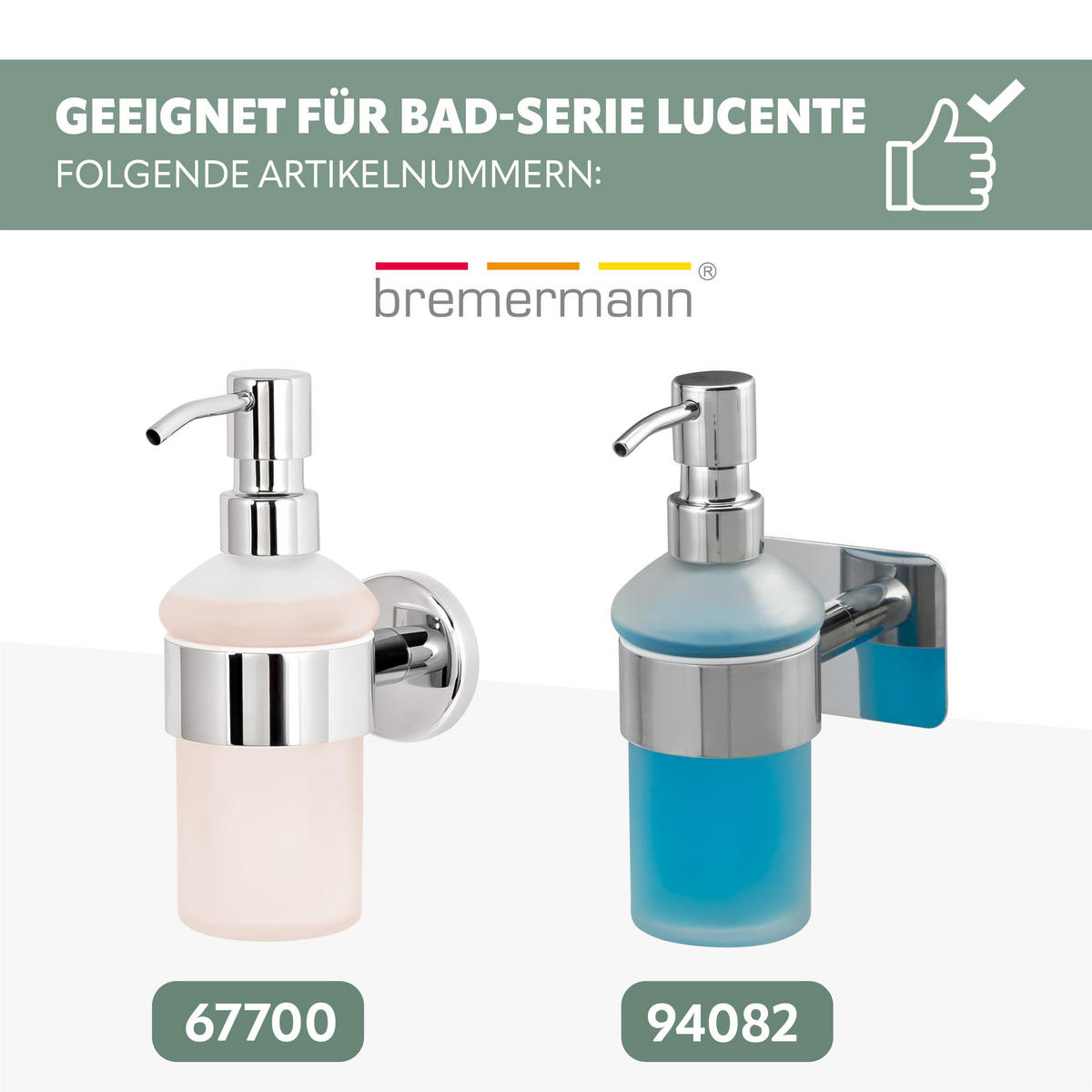SEIFENSPENDERKOPF 2er Set LUCENTE - Chromfarben, Metall (6.7/16.5/3.1cm) - bremermann