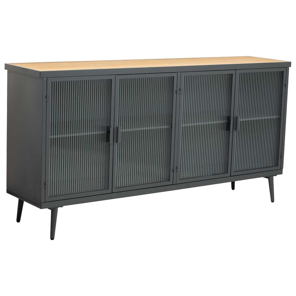 Wanderlust Holz-Metallschrank Schwarz 160x80x36 cm