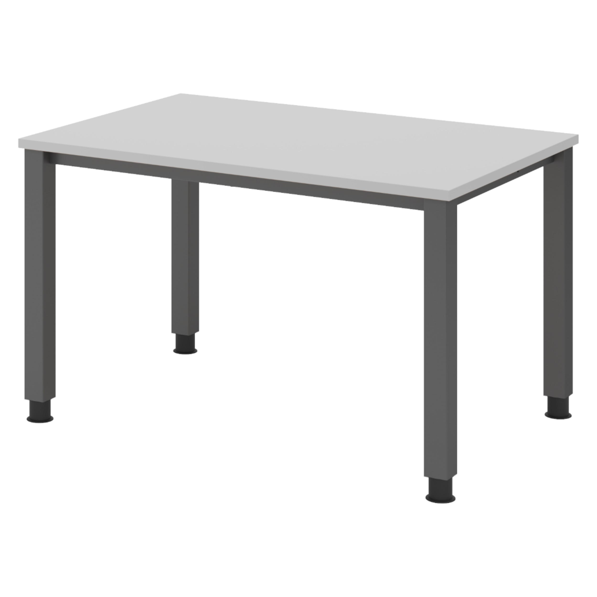 SCHREIBTISCH Serie-Q Gestell: Graphit 80/120/74 cm in Grau - Grau, Holzwerkstoff (80/120/74cm) - bümö