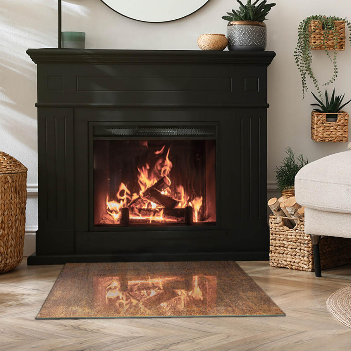 GLASPLATTE für Kamin 80x60 cm Braun - Braun, Glas (80/60/0.4cm) - ArtPrintCave