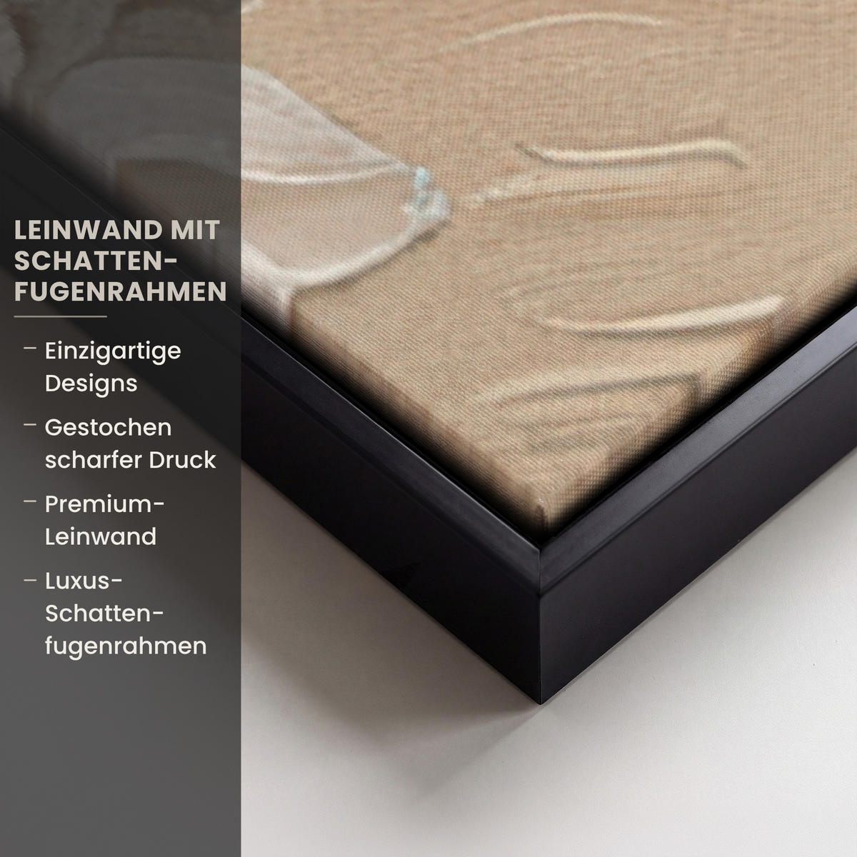 LEINWAND Bilder mit Rahmen - Blumen - Modern - Beige - Weiß - Blüte - 100x150 - Beige, Textil (100/150cm) - MuchoWow