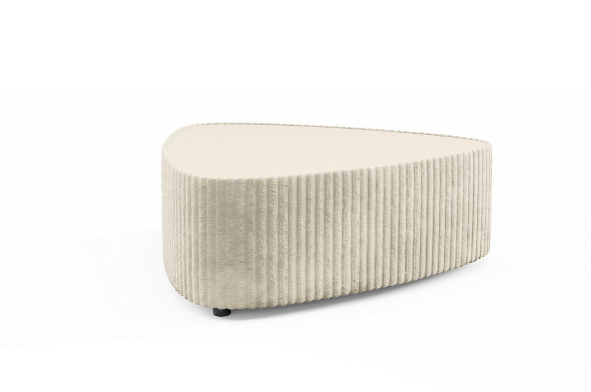 COUCHTISCH LINEO 89 cm Wohnzimmertisch gepolstert Beige - Beige, Holzwerkstoff/Textil (96/89/42cm) - MASSENO