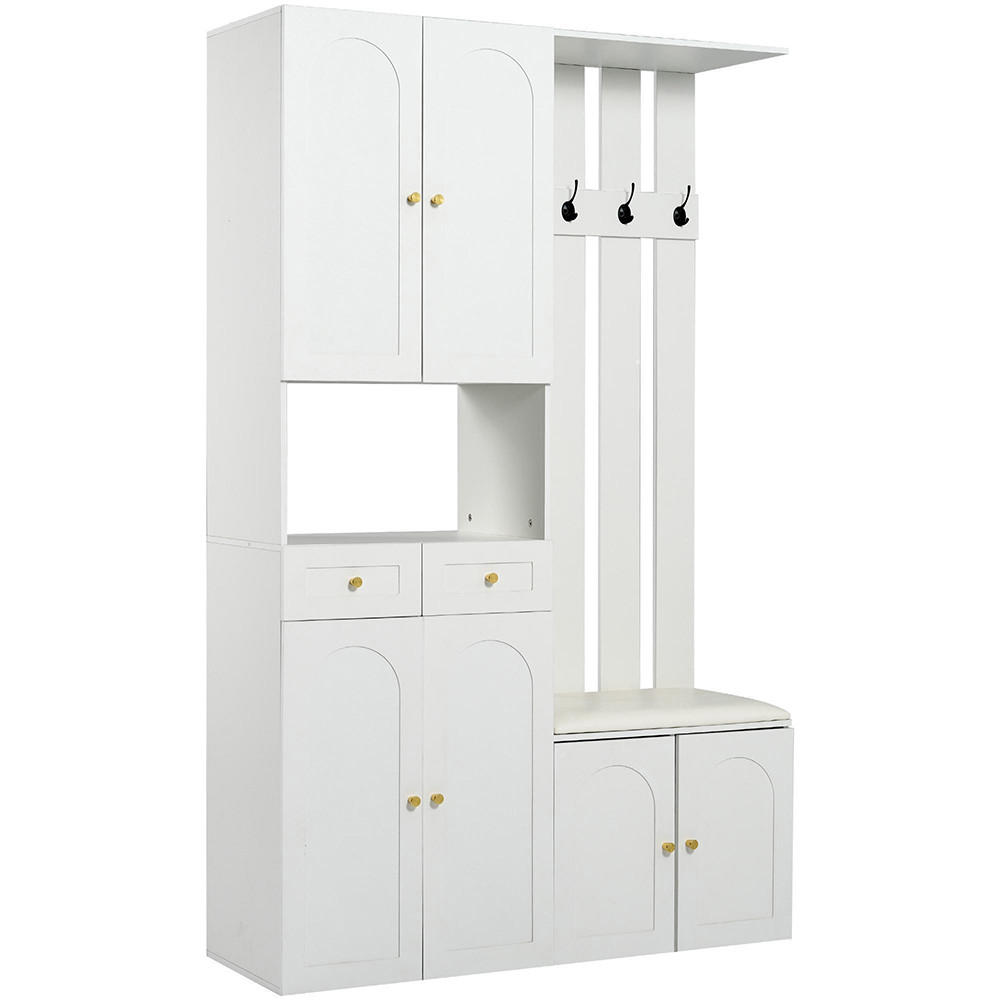Zephmum Garderobe Weiß 110x180x37 cm