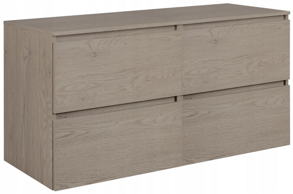 WASCHBECKUNTERSCHRANK SIMPLE 120cm mit Arbeitsplatte Dunkel Eiche - Wildeiche, Holz (120/62/46cm) - Rodan